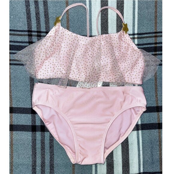 Girl's 2-Piece Swimsuit, Yaus Enterprise, Fairytale Pink, Size M